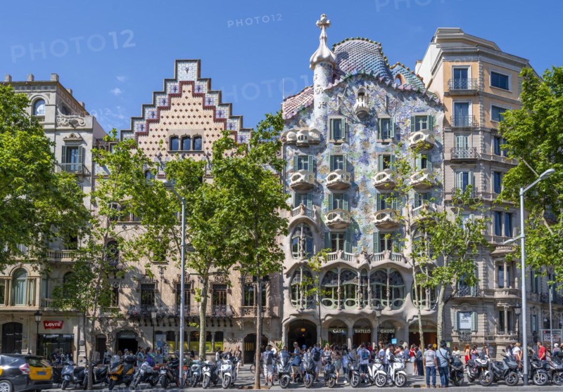 Facade of Casa Batllo by Antoni Gaudi