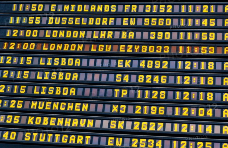 Screen with the information of the flights in the terminal or of the connections