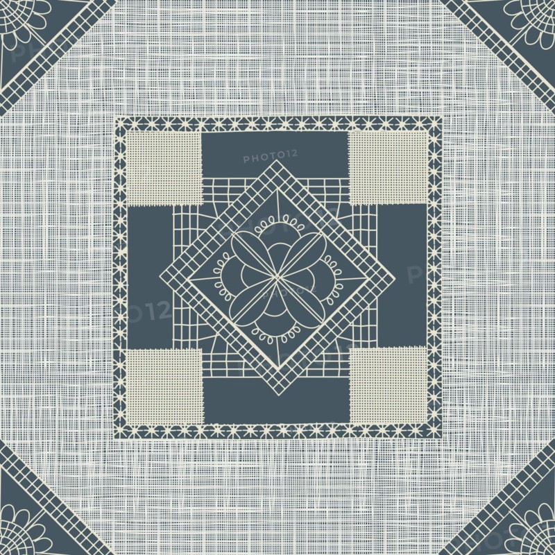 Seamless pattern inspired from traditional Danish Hedebo embroidery