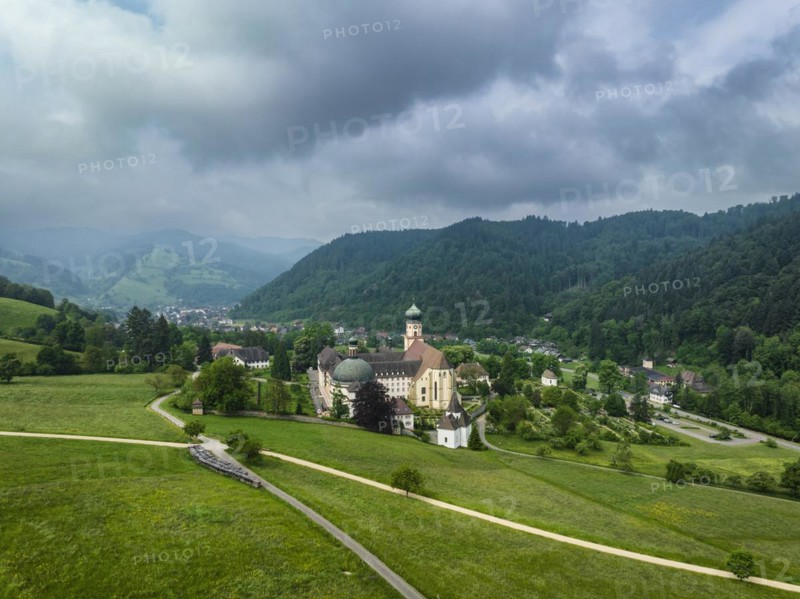 Aerial view of the monastery of Sankt Trudpert