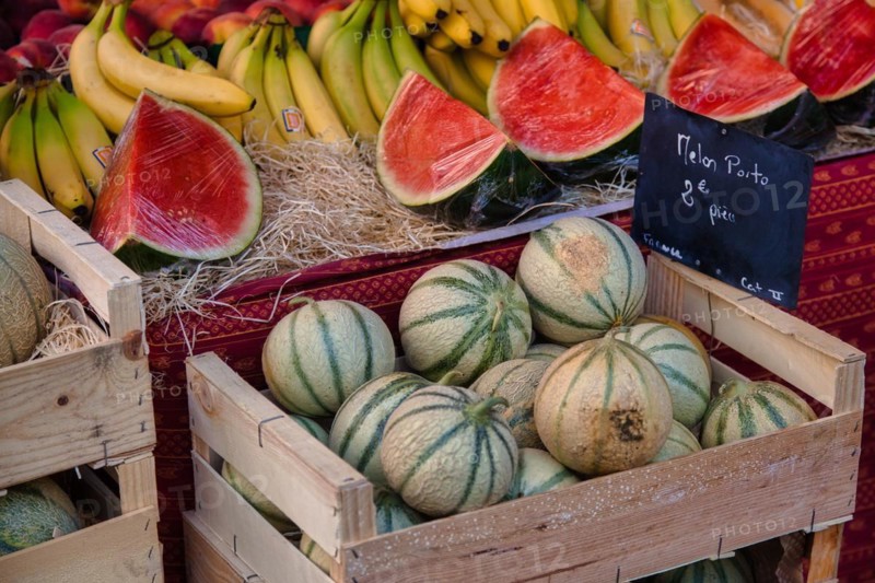 Melons at the market of L'Isle-sur-la-Sorgue