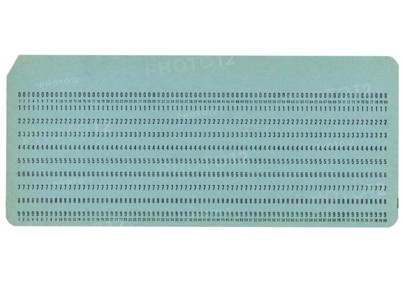 Punched card isolated
