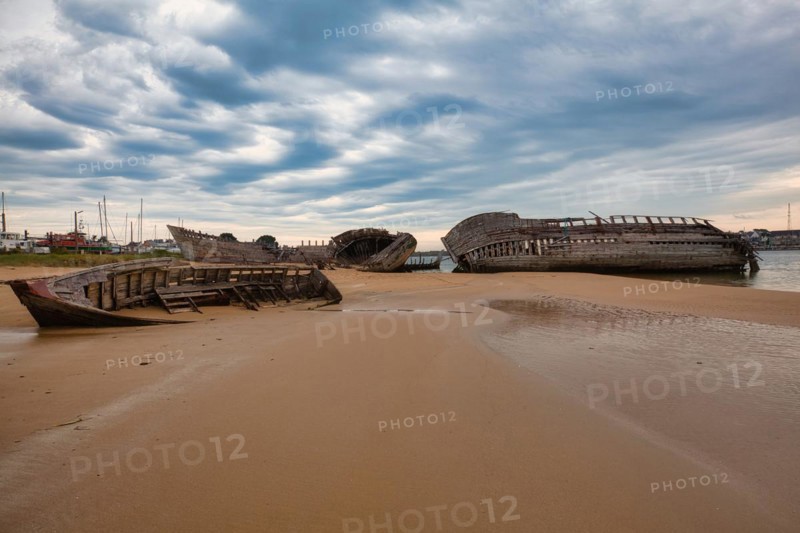 Magouer ship cemetery on the river Etel