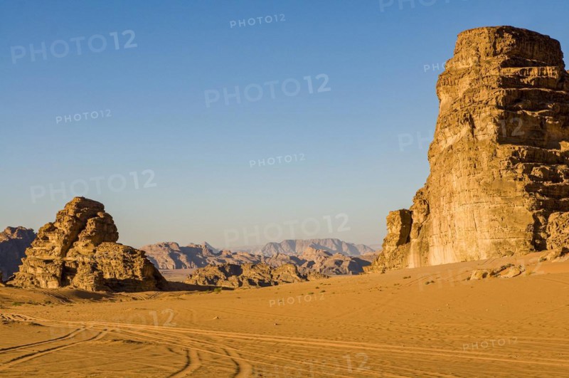 Mountainlandscape and desert in Wadi Rum