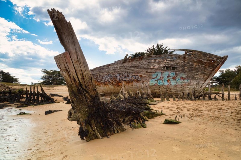 Magouer ship cemetery on the river Etel