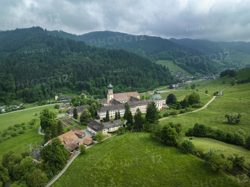 Aerial view of the monastery of Sankt Trudpert
