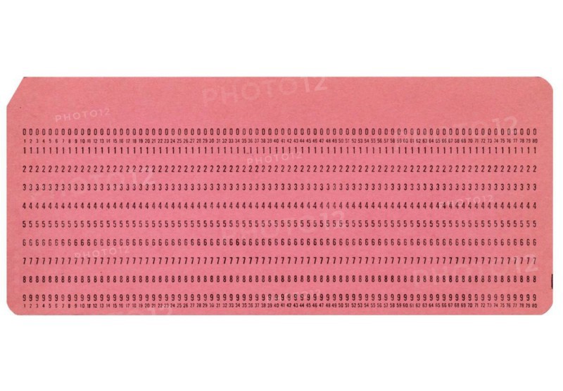 Punched card isolated