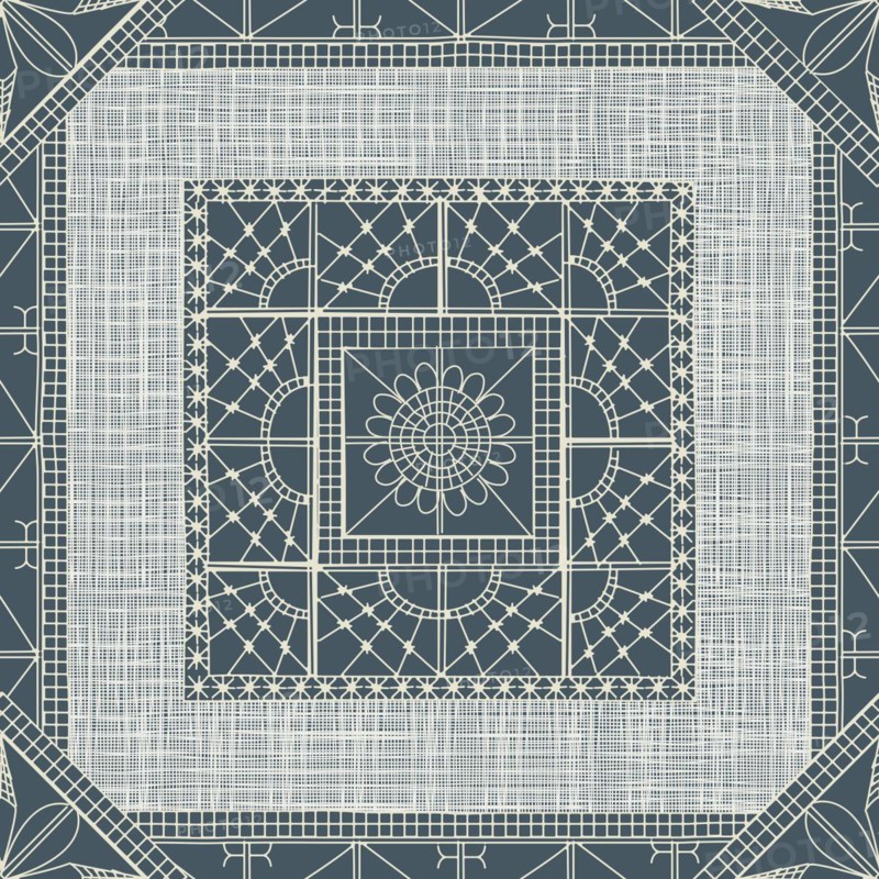 Seamless pattern inspired from traditional Danish Hedebo embroidery