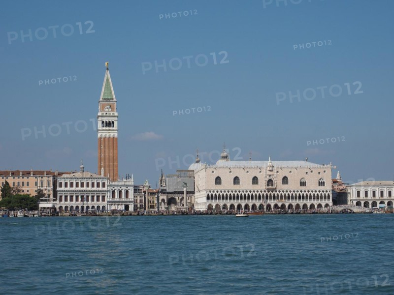 St Mark square seen fron St Mark basin in Venice