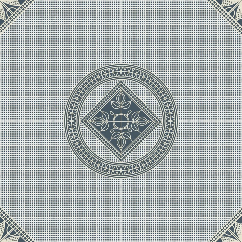 Seamless pattern inspired from traditional Danish Hedebo embroidery