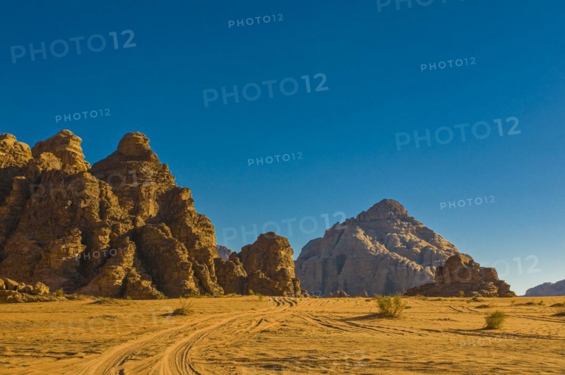 Mountainlandscape and desert in Wadi Rum