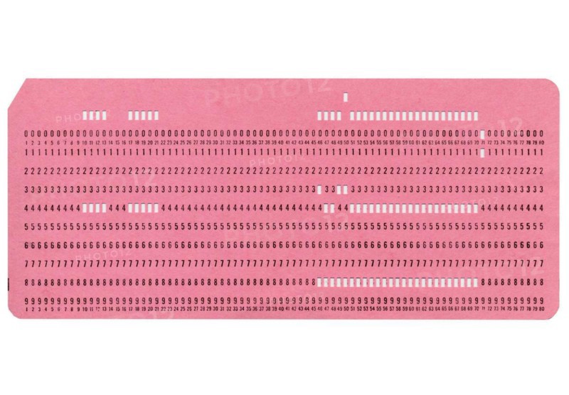 Punched card isolated