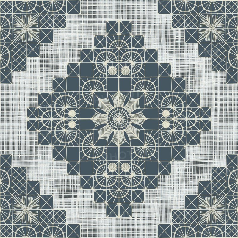 Seamless pattern inspired from traditional Danish Hedebo embroidery