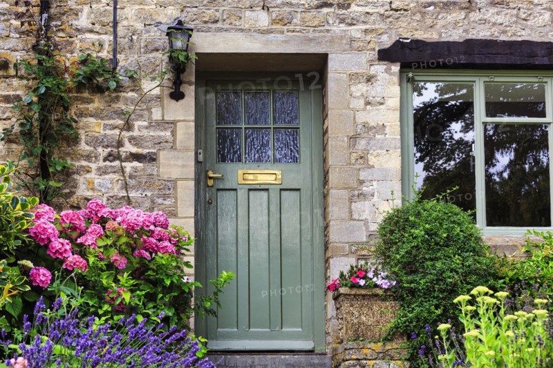 Decorated house entrance