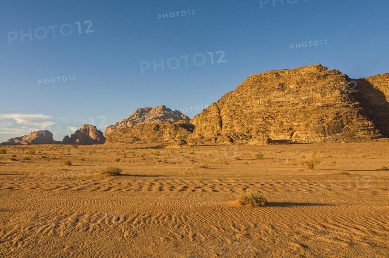 Mountainlandscape and desert in Wadi Rum