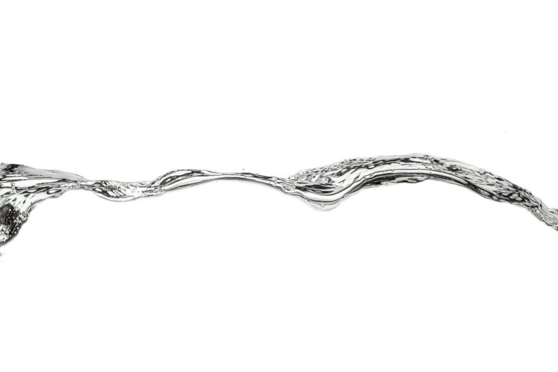 Released sweeping water surface with waves and eddies on a white background