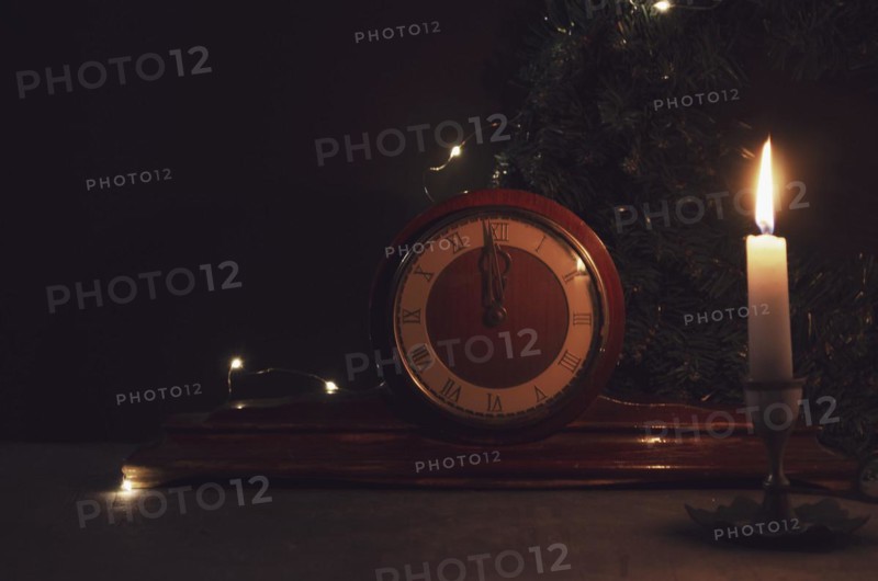 Vintage old wooden clock