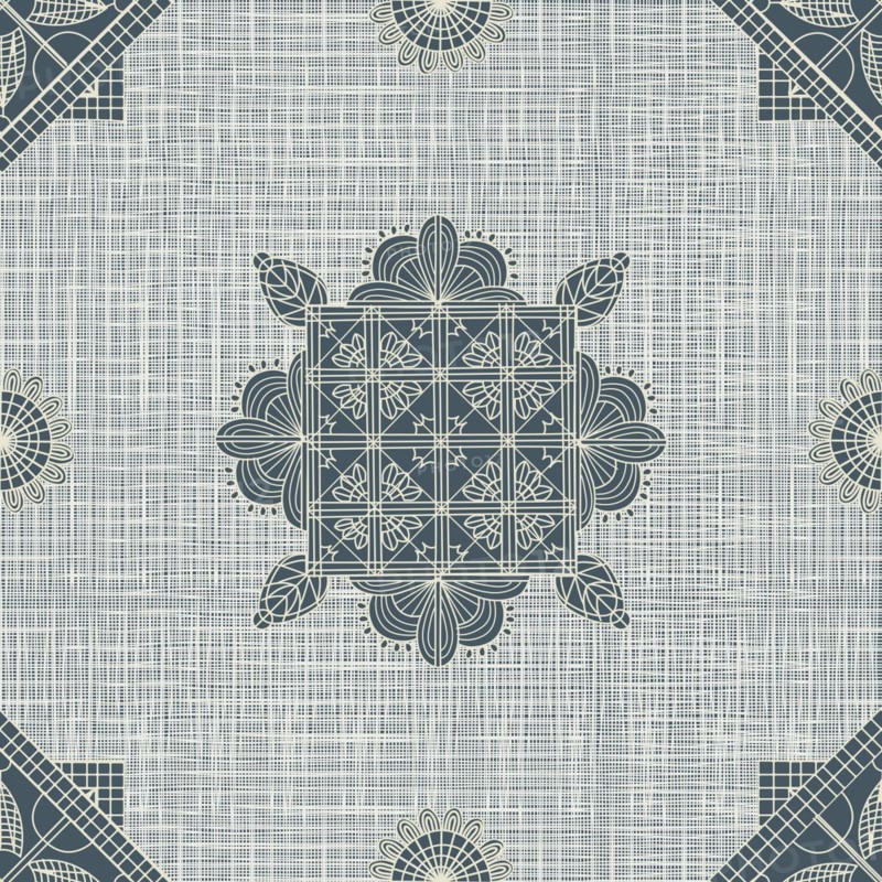 Seamless pattern inspired from traditional Danish Hedebo embroidery