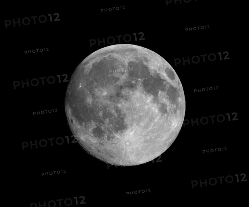 Full moon seen with telescope