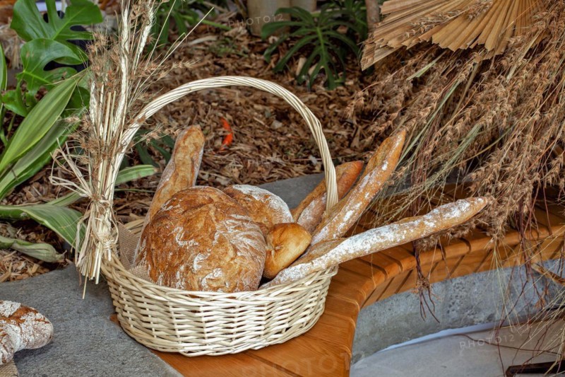 Country bread in a basket
