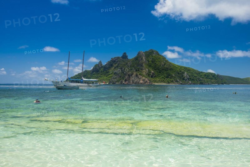 Very clear turquoise waters on Monuriki or Cast away island