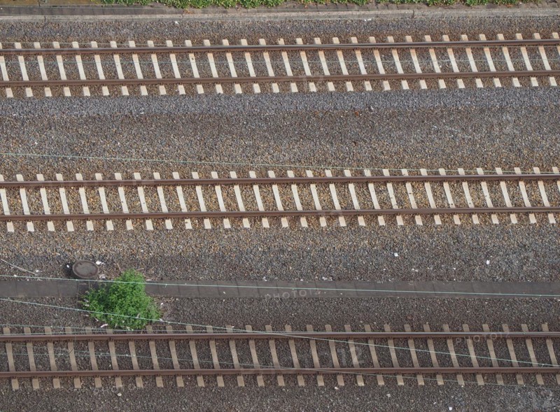 Aerial view of railway