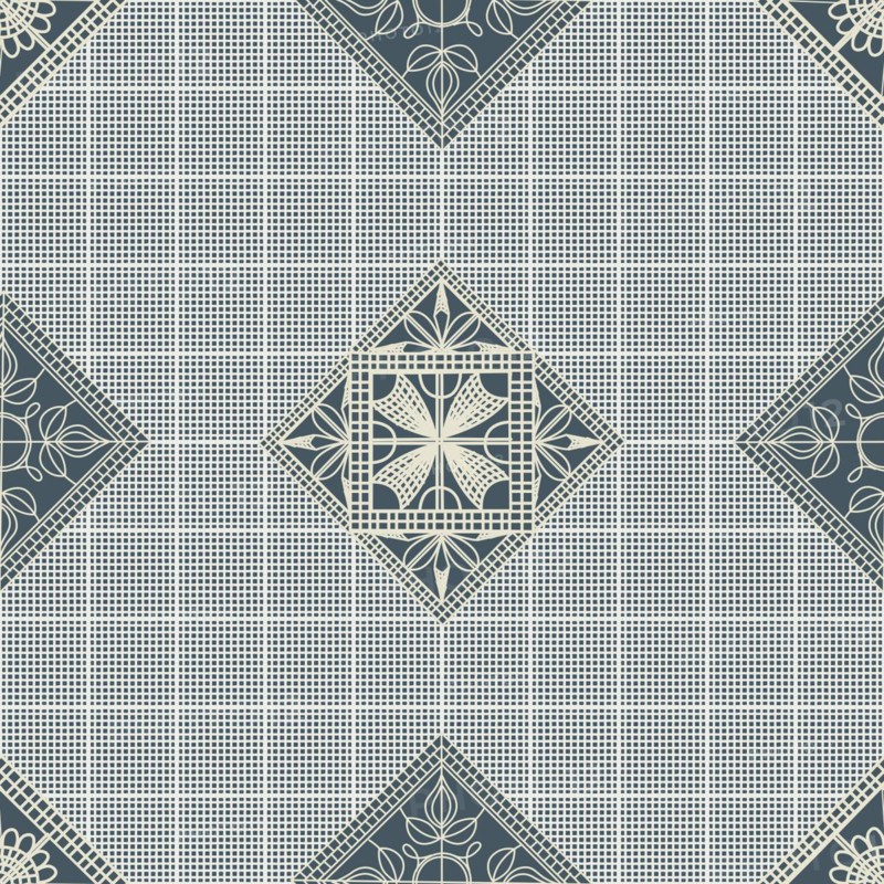Seamless pattern inspired from traditional Danish Hedebo embroidery