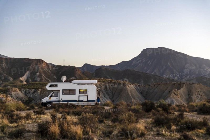 Camper van in The Tabernas Desert