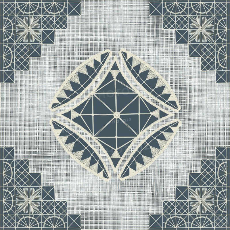 Seamless pattern inspired from traditional Danish Hedebo embroidery