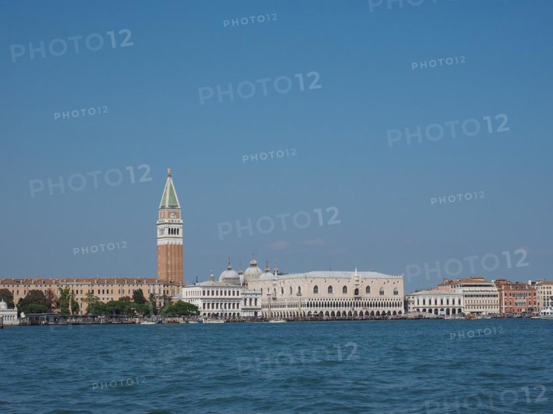 St Mark square seen fron St Mark basin in Venice