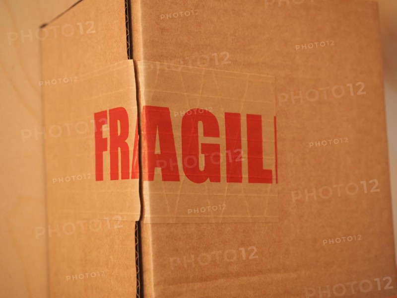 Fragile cardboard box