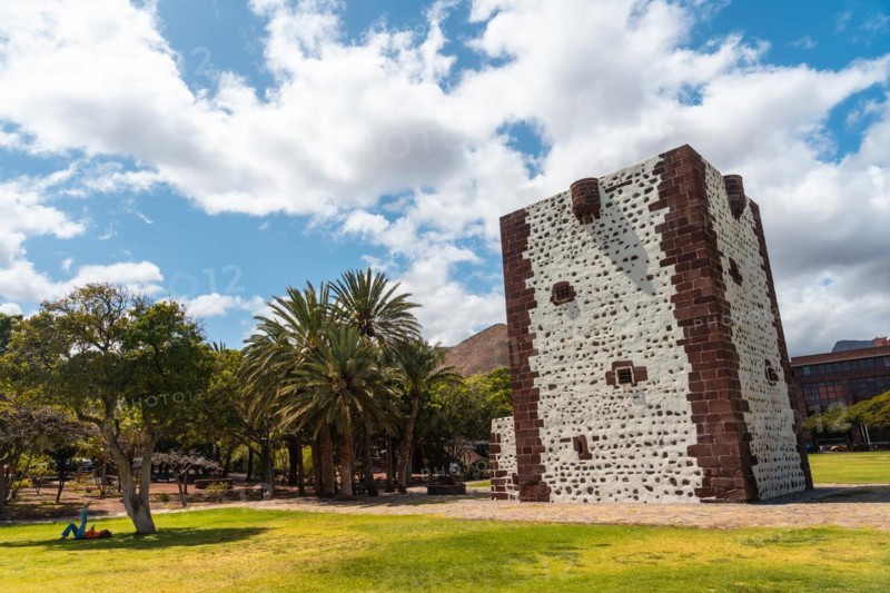 Torre del Conde in a park in the city of San Sebastian de la Gomera