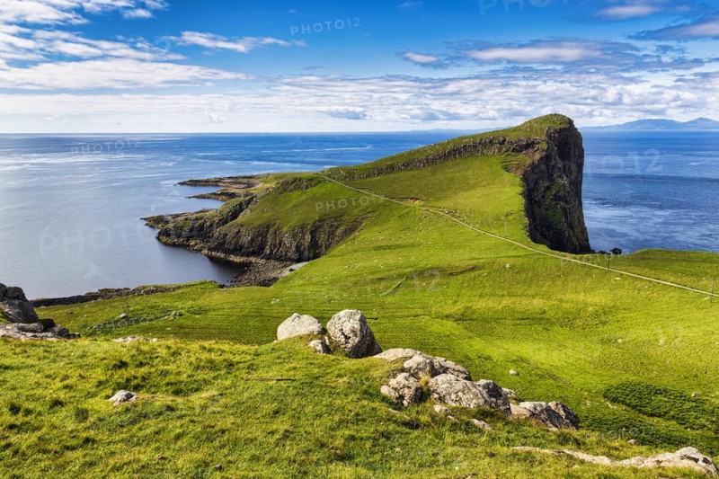 View from above on headland with steep cliffs