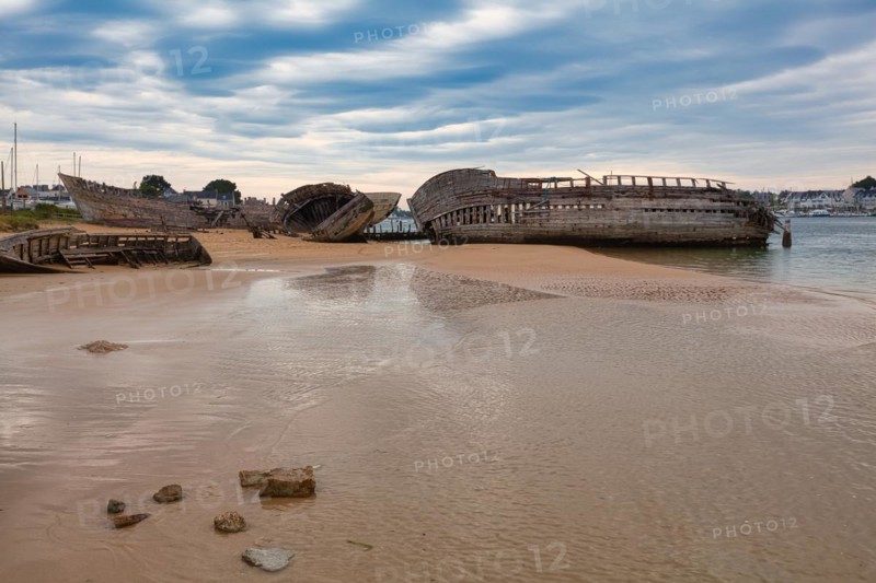 Magouer ship cemetery on the river Etel