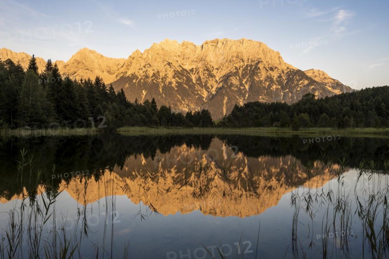 Western Karwendel peak reflected in Luttensee