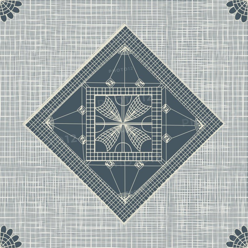 Seamless pattern inspired from traditional Danish Hedebo embroidery