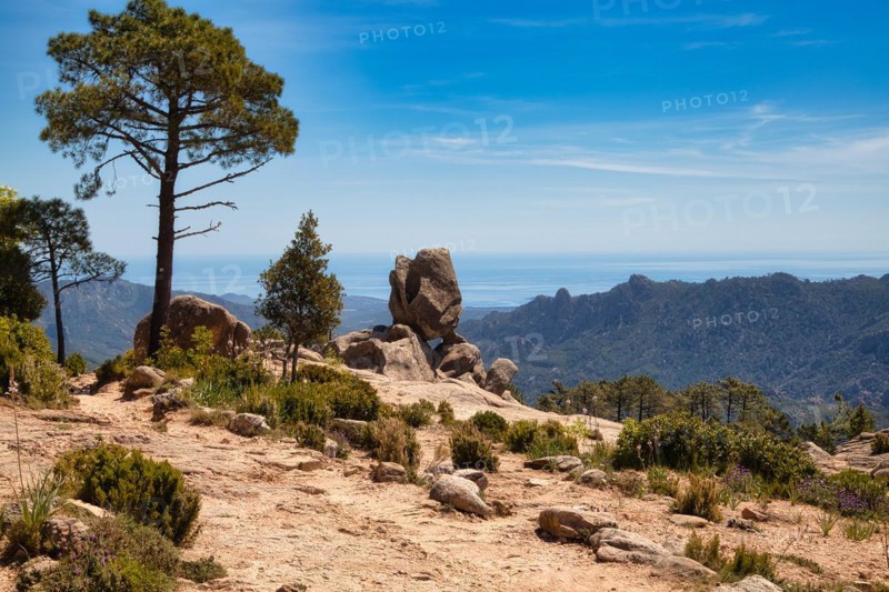 View of the sea from the Bavella massif