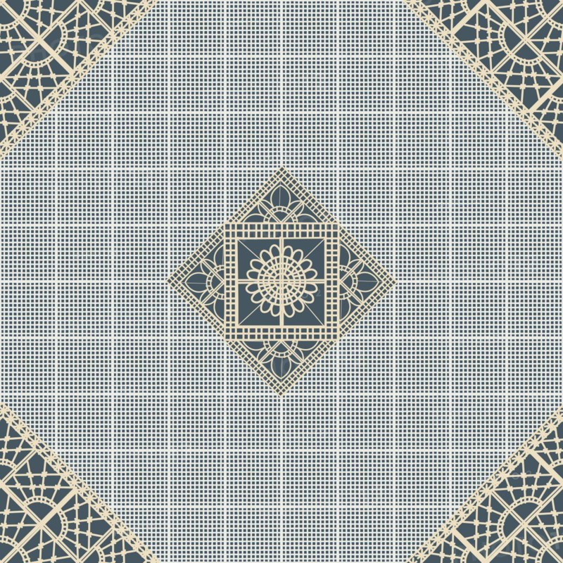 Seamless pattern inspired from traditional Danish Hedebo embroidery