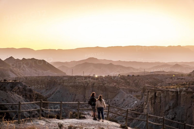 Couple watching the Tabernas Desert