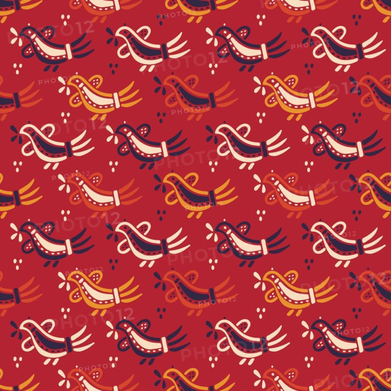 Flying pigeons seamless vector pattern