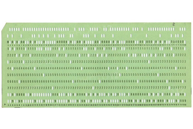 Punched card isolated