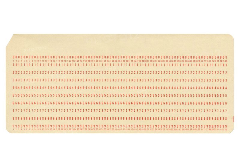 Punched card isolated