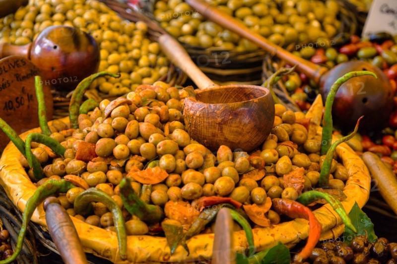 Olives at the market of L'Isle-sur-la-Sorgue