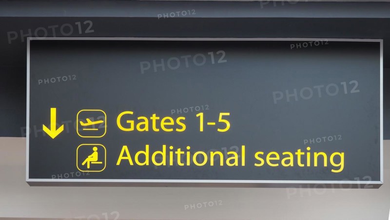 Gates sign at airport