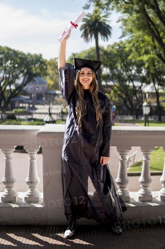 Young girl recently graduated