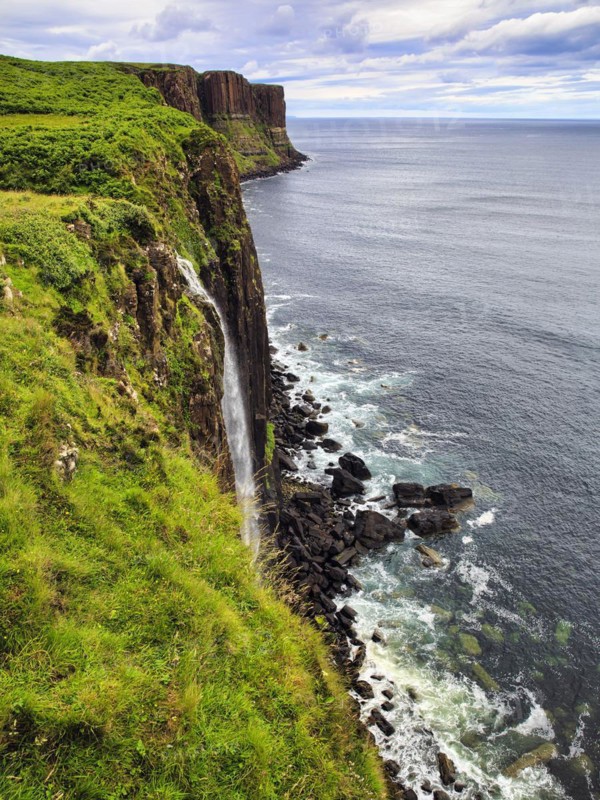 Mealt Falls waterfall and Kilt Rock