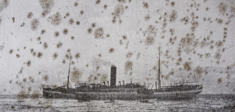 Old pictures of the Lusitania sinking at Bellows Rock in 1911