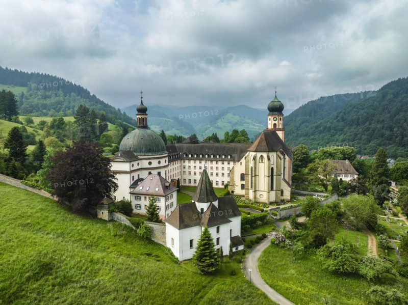 Aerial view of the monastery of Sankt Trudpert