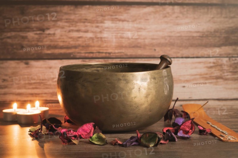 Tibetan bowl with incense