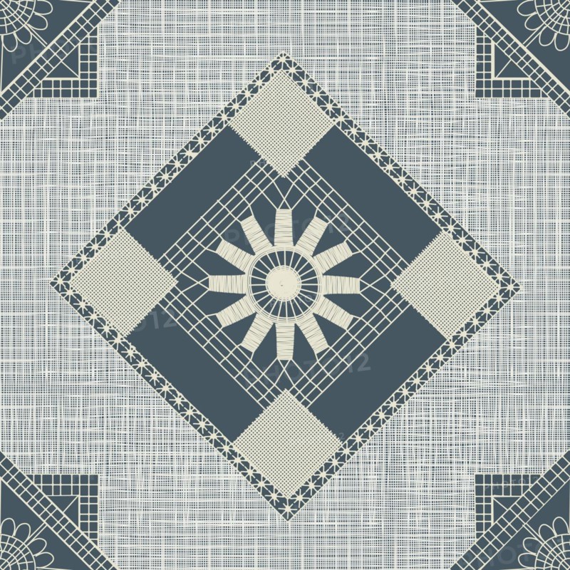 Seamless pattern inspired from traditional Danish Hedebo embroidery